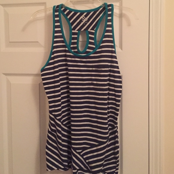 XL navy striped tank top