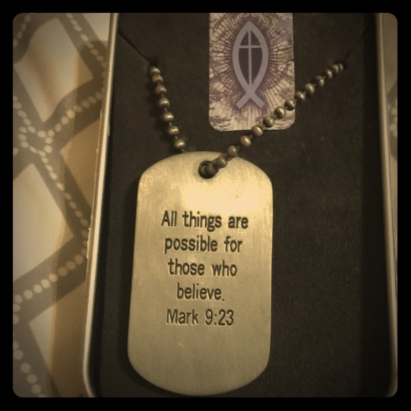 Dog tag necklace savior steel