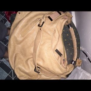Beige Kenneth Cole shoulder hobo bag