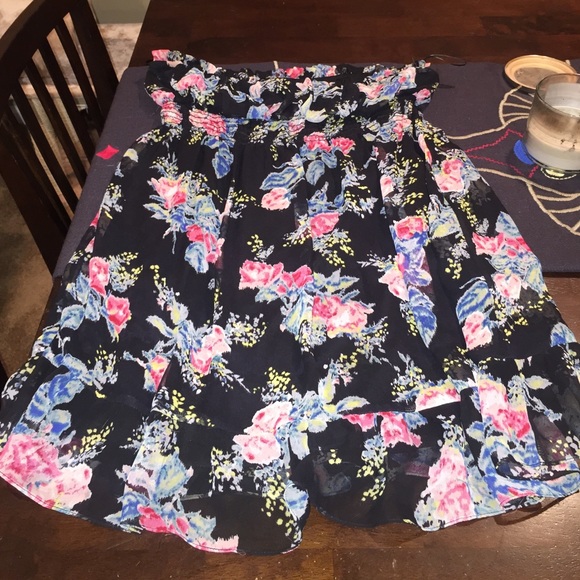 Strapless floral dress