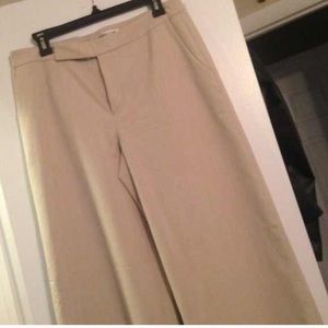Cream wide leg dress pants