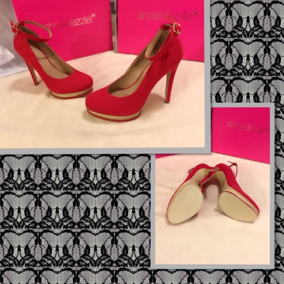 Highend designer look Red espadrille platform heel - Picture 3 of 4