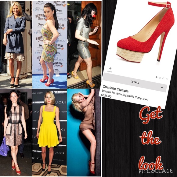 Highend designer look Red espadrille platform heel - Picture 4 of 4