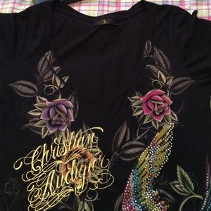 Christian Audigier size small long shirt