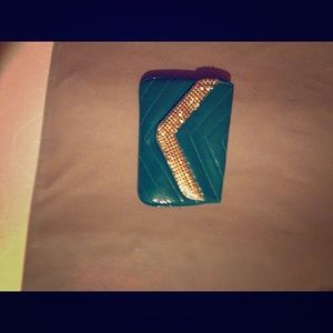 Dark teal wristlet