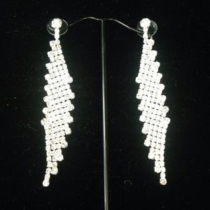 silver plated dangle earring with cz