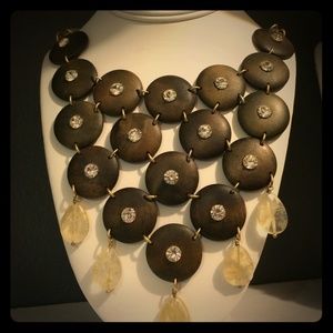 Stella & Dot Wooden Bib Necklace