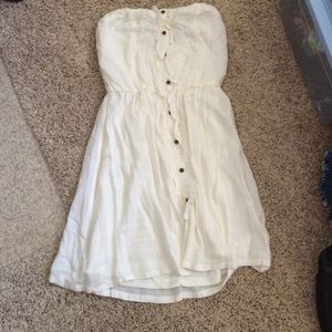 Cream colored strapless dress