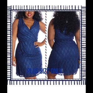Navy Blue Lace Dress - Size 1X - LAST ONE