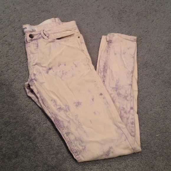 Purple acid wash jeans