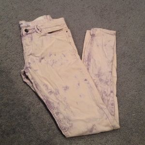 Purple acid wash jeans