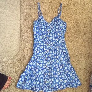 Blue summer flower dress