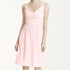 David's Bridal bridesmaid dress F15603 in petal
