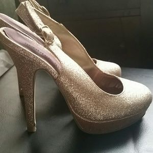 Madden Girl Gold Glitter Heels
