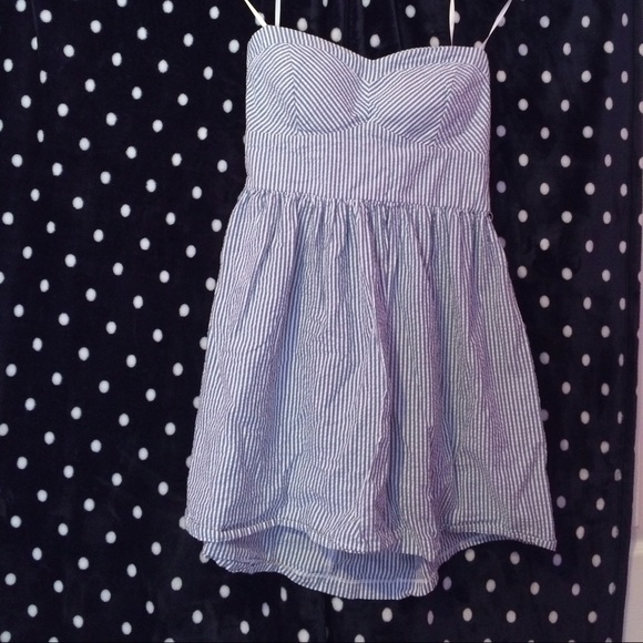 Seersucker Strapless Dress