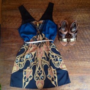 🌜Petticoat Alley Print  Dress with Mess Straps🌛