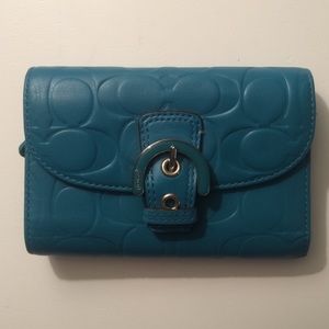Authentic blue coach wallet