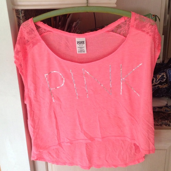 Victoria's Secret Pink shirt with lace sleeves
