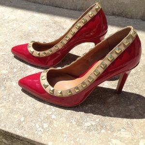 High Fashion Inspired Red Studded Pumps