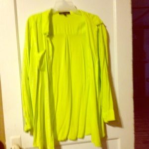 Highlighter yellow button down junior 2X shirt