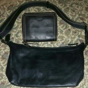 'Coach' leather messenger bag