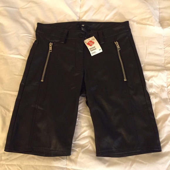 More pictures of faux leather shorts