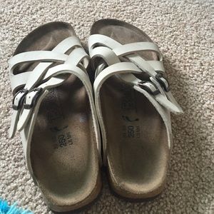 Tan Birkenstocks.