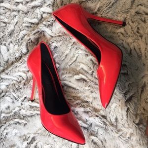Neon pink heels