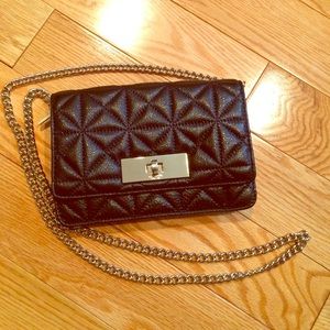 Kate spade black quilted clutch/cross body bag