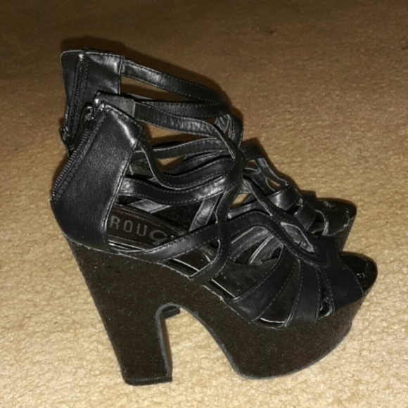 Black chunky heels
