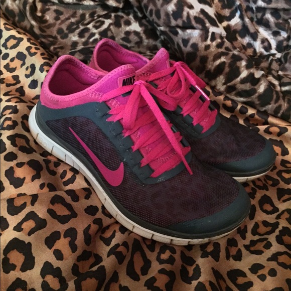 Grey cheetah print and pink nikes