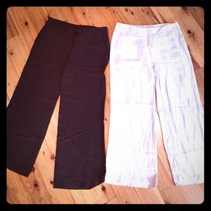 Brown and khaki linen dress pants
