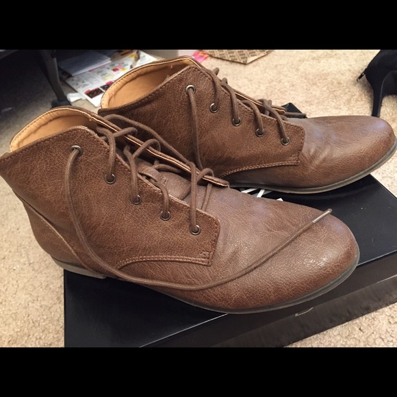 Brown booties only used once!