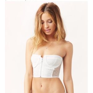 🐚FOR LOVE AND LEMONS FOXY STRAPLESS BUSTIER IVORY