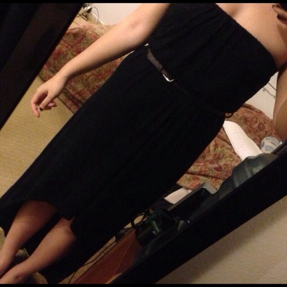 Black Hi Low Dress w/ Belt - Picture 3 of 3