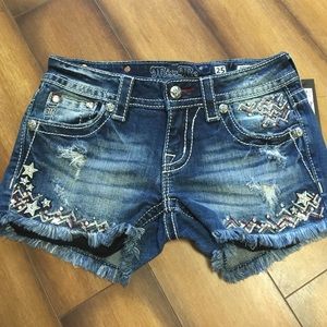 Miss Me star denim shorts