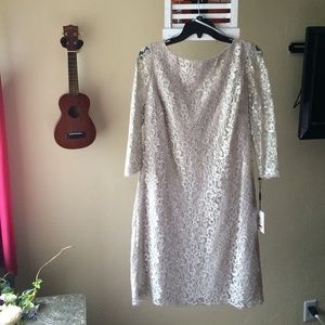 Champagne lace Calvin Klein dress