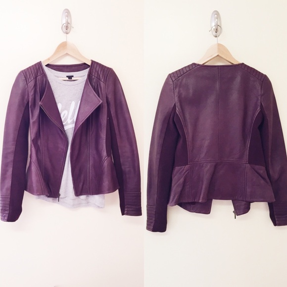 Trouvé Burgundy Moto Leather Jacket - Picture 2 of 4