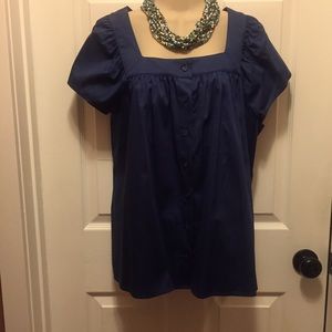 Navy blue summer cotton shirt