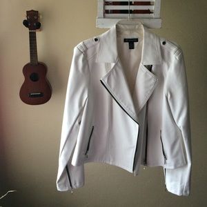 Pure white moto jacket