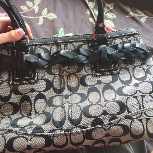 Authentic black and grey Coach purse - Picture 2 of 4