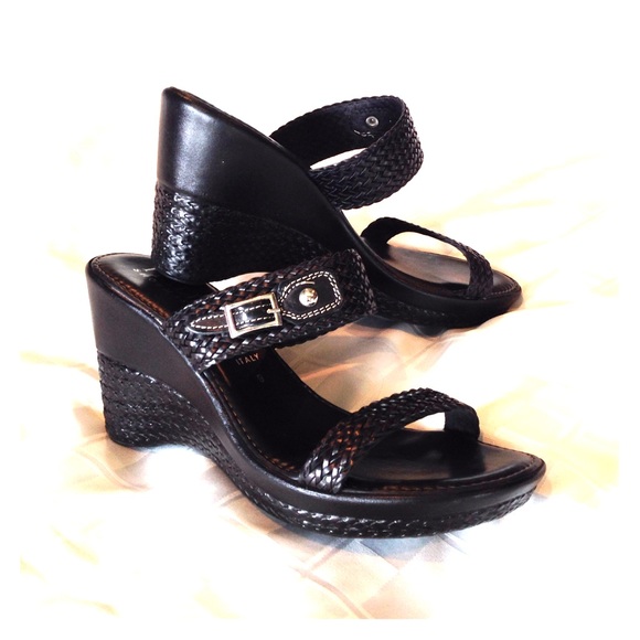 Italian Shoemaker Black Slides Sz.9