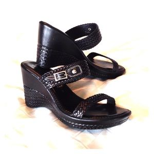 Italian Shoemaker Black Slides Sz.9