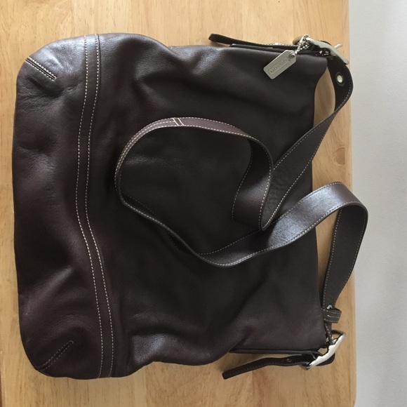 Authentic Coach Dark Brown Leather Handbag
