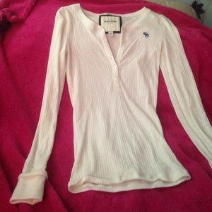 Abercrombie long sleeve, cotton, cream colored