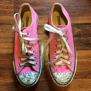 Pink Jeweled Converse Sneakers Shoe