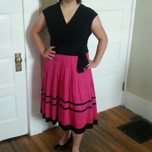 Hot Pink and Black Dress with Bow