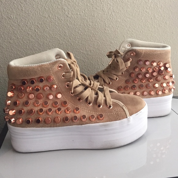Platform studded sneakers