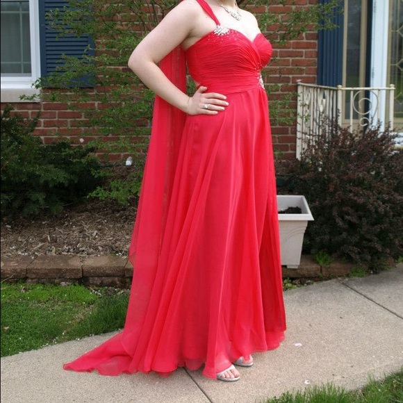 Coral Prom Dress - Picture 2 of 3