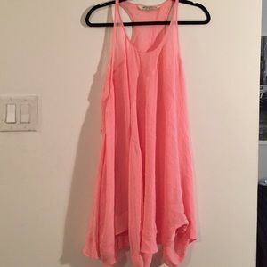 Gorgeous coral racer back dress 100% silk